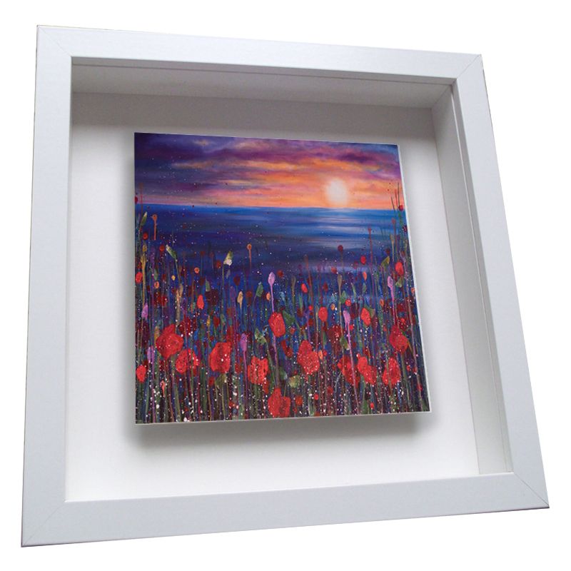 Poppies at Sunset Framed Ceramic Tile